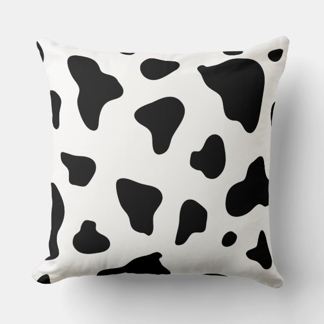 Modern Black White Cow Hide  Cushion (Front)