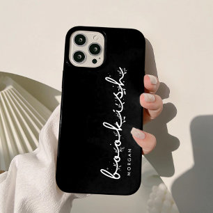 Modern Black & White Custom Bookish Book Lovers iPhone 15 Case