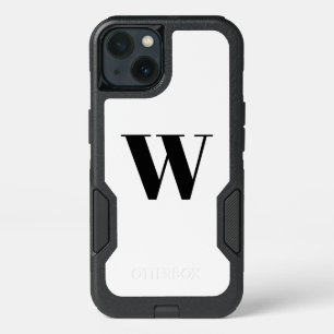Modern black white custom monogram initial letter