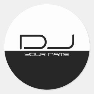 Modern Black & White DJ Sticker