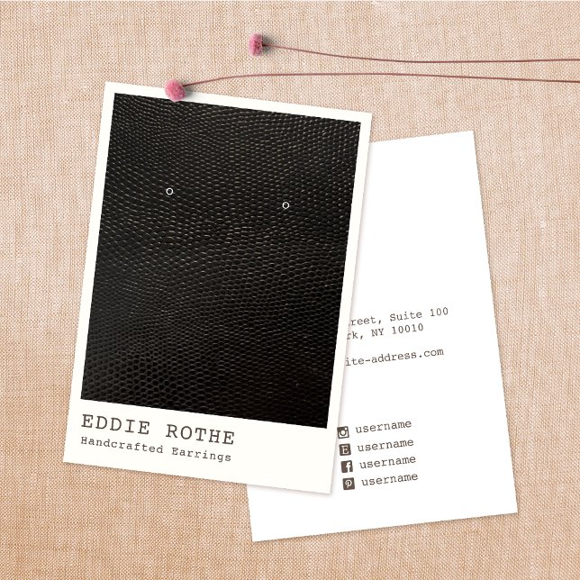 Modern Black White Earring Display Business Card (Creator Uploaded)