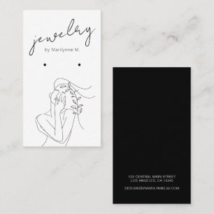 Modern Black White Earring Display Card