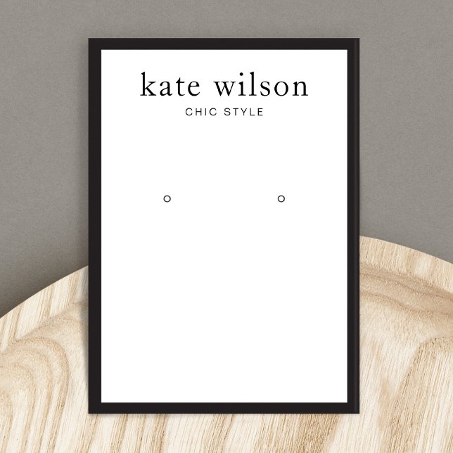 Modern Black White Earring Display Card (Creator Uploaded)