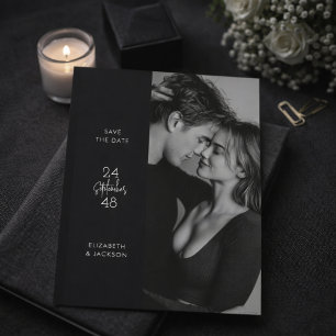 Modern Black & White Editorial Photo Save the Date