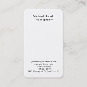 Modern Black & White Elegant Plain Professional Business Card
