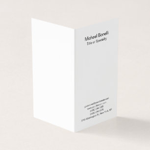 Modern Black & White Elegant Plain Professional Business Card