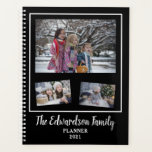 Modern black white family photo collage 2021 planner<br><div class="desc">Create your own stylish black and white family photo collage 2021 Planner.
Add your own photos and text and create a very personal and unique planner.</div>