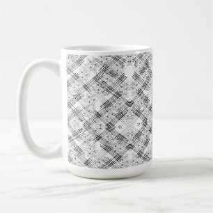 Modern Black & White Floral Geometric Pattern Coffee Mug