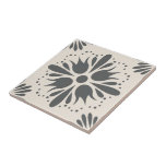 Modern Black White Flower Pattern DIY Ceramic Tile<br><div class="desc">Modern stylised symmetrical flower black and white shapes decorative tile for your DIY projects. Create a kitchen backsplash,  bathroom shower tiles,  bathroom shower inset,  fireplace surround,  You may also frame it as a wall tile or keepsake box.</div>