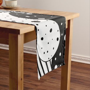 Modern Black & White Geometric Design Short Table Runner