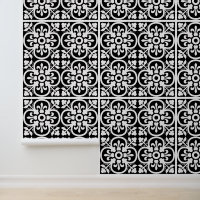 Modern Black White Geometric Fleur Du Lys