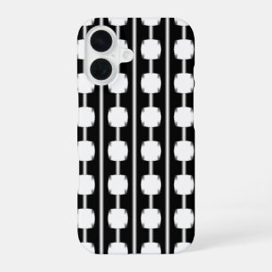 Modern Black & White Geometric Grid iPhone Case