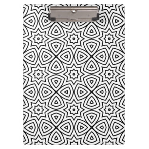 Modern Black & White Geometric Pattern  Clipboard