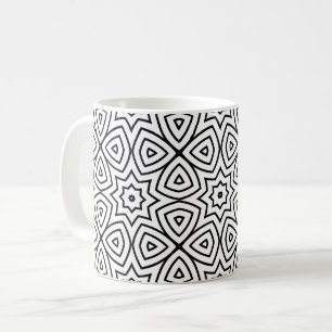 Modern Black & White Geometric Pattern Coffee Mug