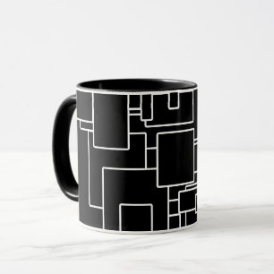 Modern Black & White Geometric Pattern Mug