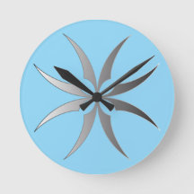 Modern Black & White Geometric Tech Wall Clock