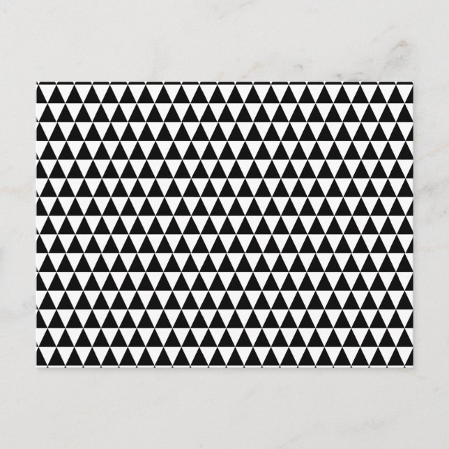 Modern Black & White Geometric Triangles Pattern Postcard (Front)