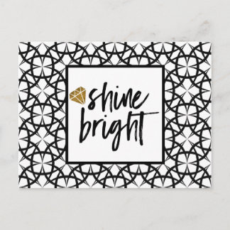 Modern Black White Gold Art Card Shine