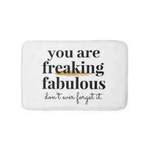 Modern Black White Gold Funny Inspiring Fabulous Bath Mat