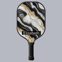 Modern Black White Gold Marble Personalised