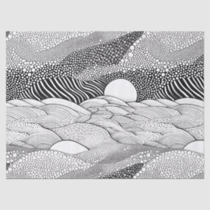 Modern Black White Graphic Shapes Pattern Tissue Paper