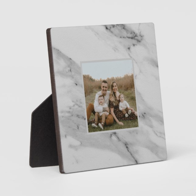 Modern black white grey marble pattern  plaque (Front)