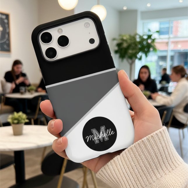 Modern Black & White & Grey Monochrome Geometric (Creator Uploaded)