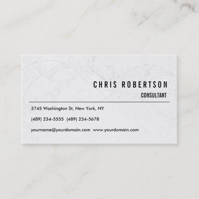 Modern Black White Grey Pattern Business Card (Front)