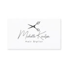 Modern black white Hairstylist Appointment Card
