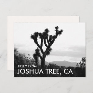 Modern Black & White Hello from Joshua Tree Postcard