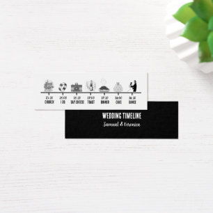 Modern Black & White Icon Wedding Timeline Mini