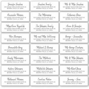 Modern black white individual guest address labels