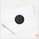 Modern Black White Leafy Crest Monogram Wedding Classic Round Sticker<br><div class="desc">Introducing our Modern Black White Leafy Crest Monogram Wedding Round Sticker - the perfect way to add a touch of elegance and sophistication to your wedding invitations. This stunning sticker features a hand drawn leafy wreath encircling a modern monogram, personalised in elegant typography. It's trimmed in a delicate frame for...</div>