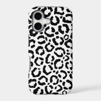 Modern Black White Leopard Animal Print Pattern