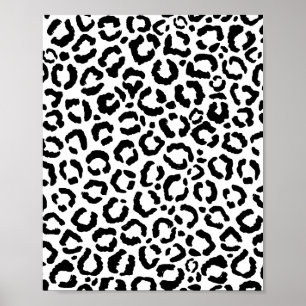 Modern Black White Leopard Animal Print Pattern
