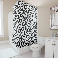 Modern Black White Leopard Animal Print Pattern