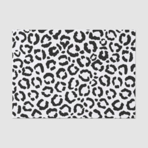 Modern Black White Leopard Animal Print Pattern Tissue Paper