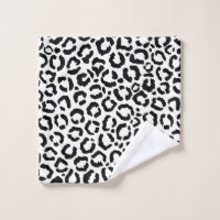 Modern Black White Leopard Animal Print Pattern