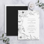 Modern Black White Line Art Floral Wedding Invitation<br><div class="desc">Looking for a wedding invitation that really stands out? Then our modern Black White line art floral wedding invitation design is the perfect choice! This stunning design has all the elegance of a classic wedding, but with enough unique details to make it special. The beautiful black hand drawn line art...</div>