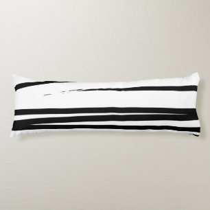 Modern Black & White Lines Abstract Art Body Cushion
