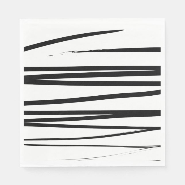 Modern Black & White Lines Abstract Art    Napkin (Front)