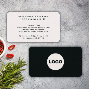 Modern Black White Logo Professional Business Card