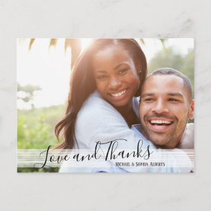 Modern Black & White Love & Thanks Postcard