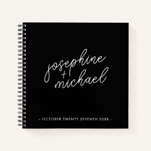 Modern Black & White Minimal Wedding Guest Book