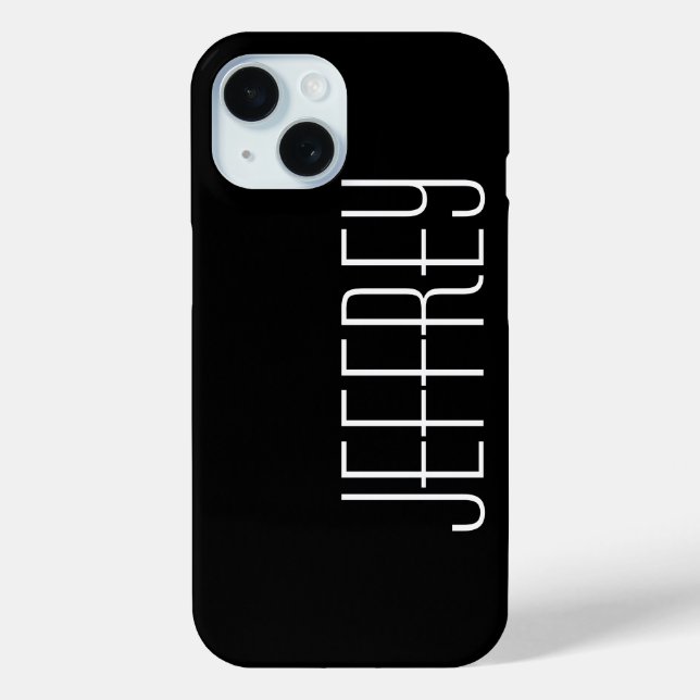 Modern, Black & White, Minimalist Jumbo Name Case-Mate iPhone Case (Back)