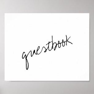 Modern Black & White Minimalist Script Wedding Poster