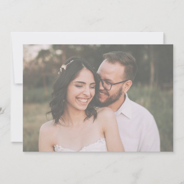 Modern Black & White Minimalist Script Wedding Save The Date (Front)