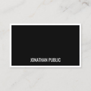 Modern Black White Minimalist Template Simple Business Card