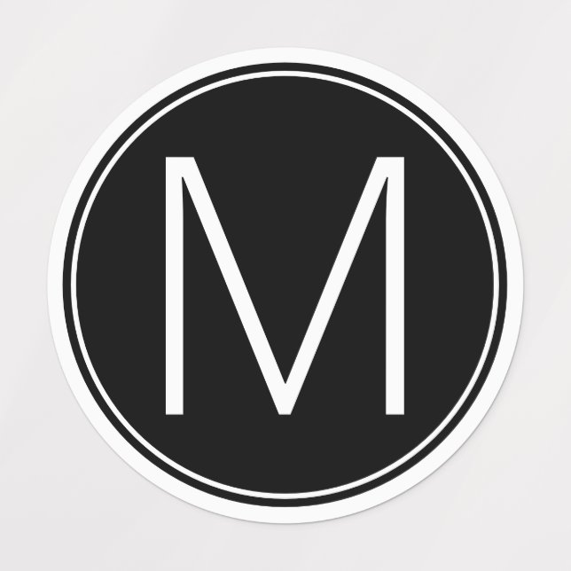 Modern Black & White Monogram (Design 2)