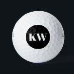 Modern Black White Monogram Initials Personalised Golf Balls<br><div class="desc">Modern Black White Monogram Initials Personalised Golf Balls</div>